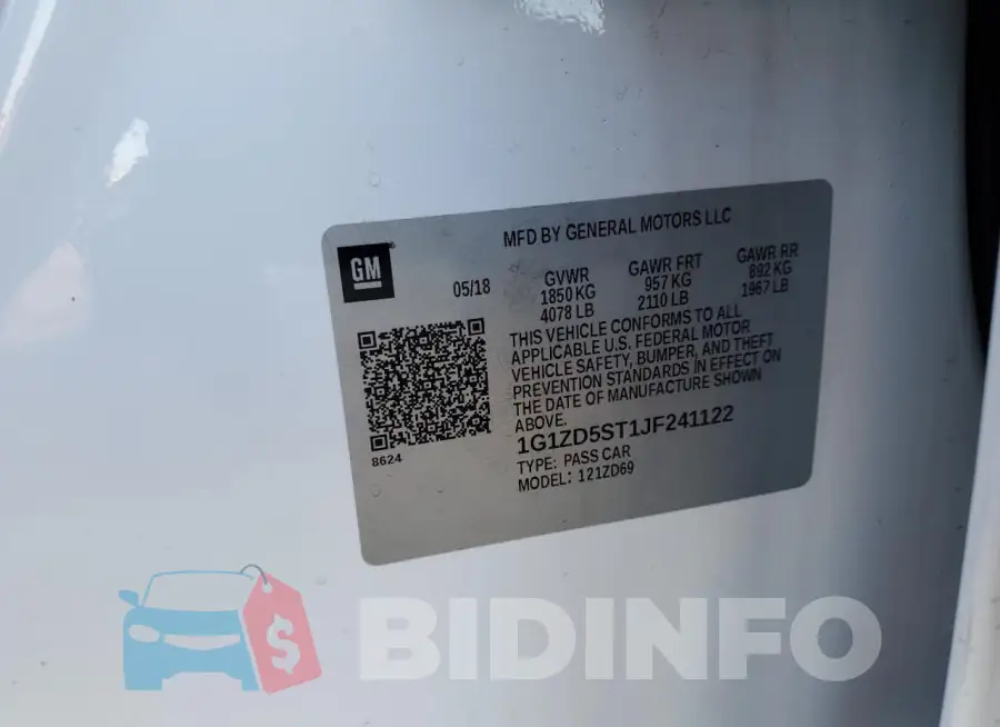1G1ZD5ST1JF241122 Photo# 12