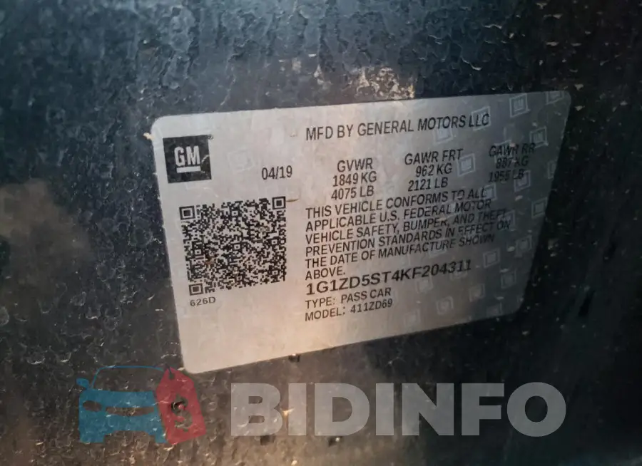 1G1ZD5ST4KF204311 Photo# 12