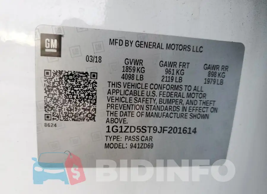1G1ZD5ST9JF201614 Photo# 12