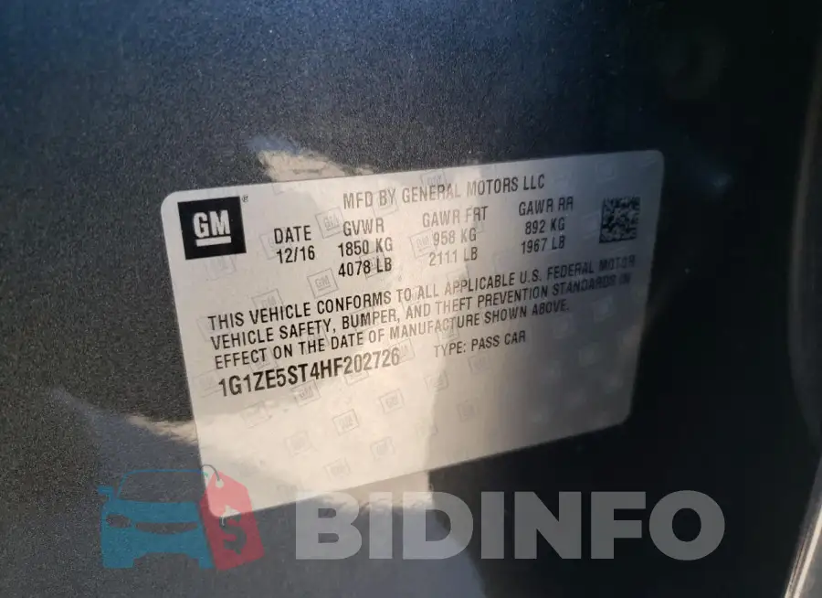 1G1ZE5ST4HF202726 Photo# 12