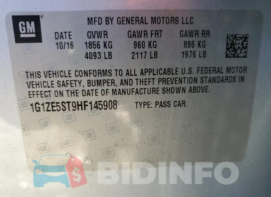 1G1ZE5ST9HF145908 Photo# 12