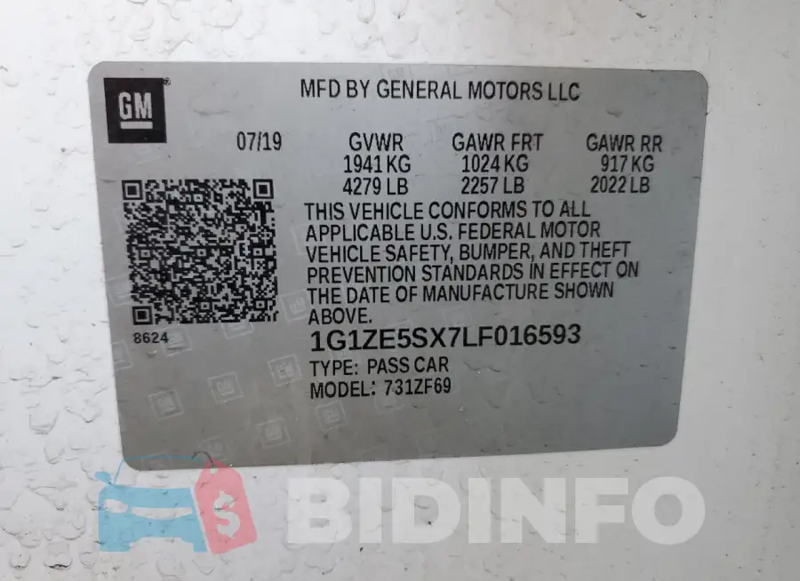 1G1ZE5SX7LF016593 Photo# 12