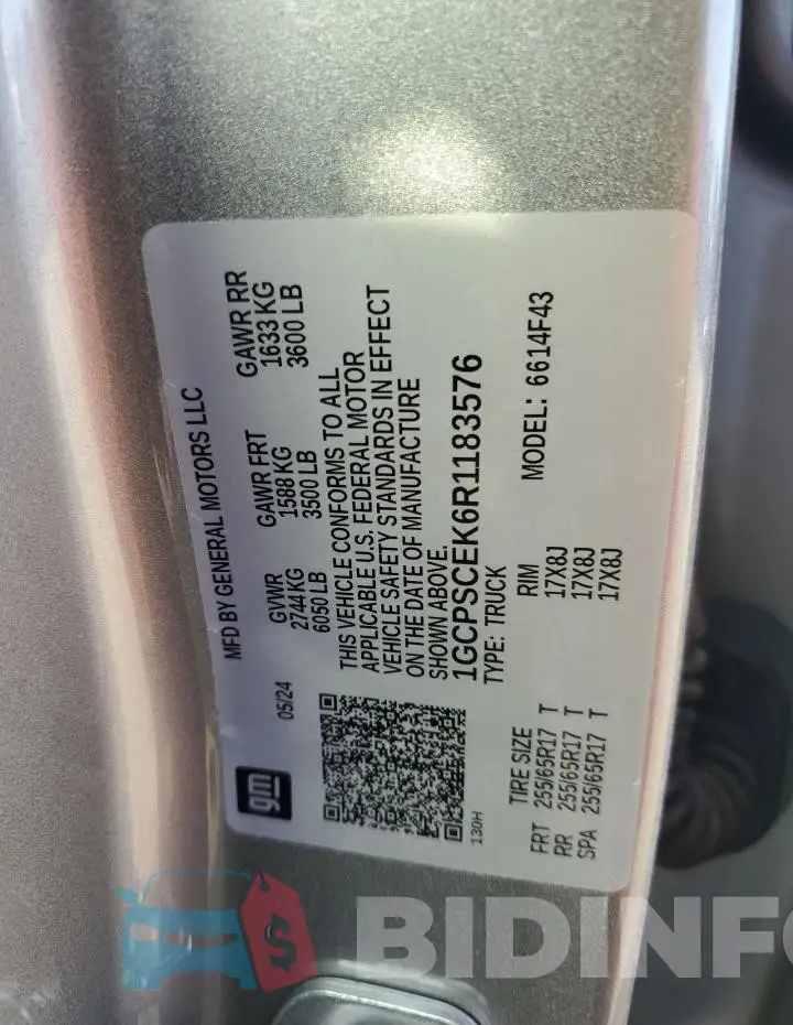 1GCPSCEK6R1183576 Photo# 12