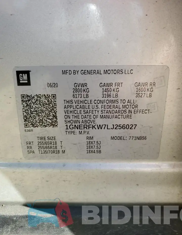1GNERFKW7LJ256027 Photo# 13