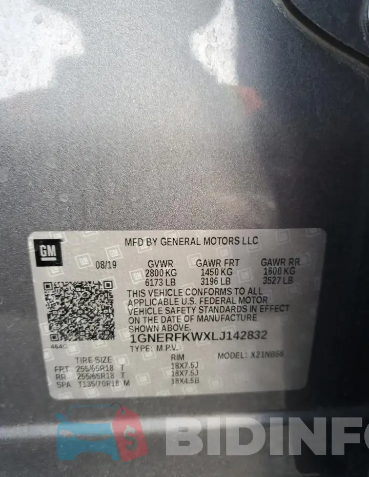 1GNERFKWXLJ142832 Photo# 14