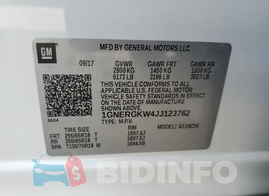 1GNERGKW4JJ123762 Photo# 14