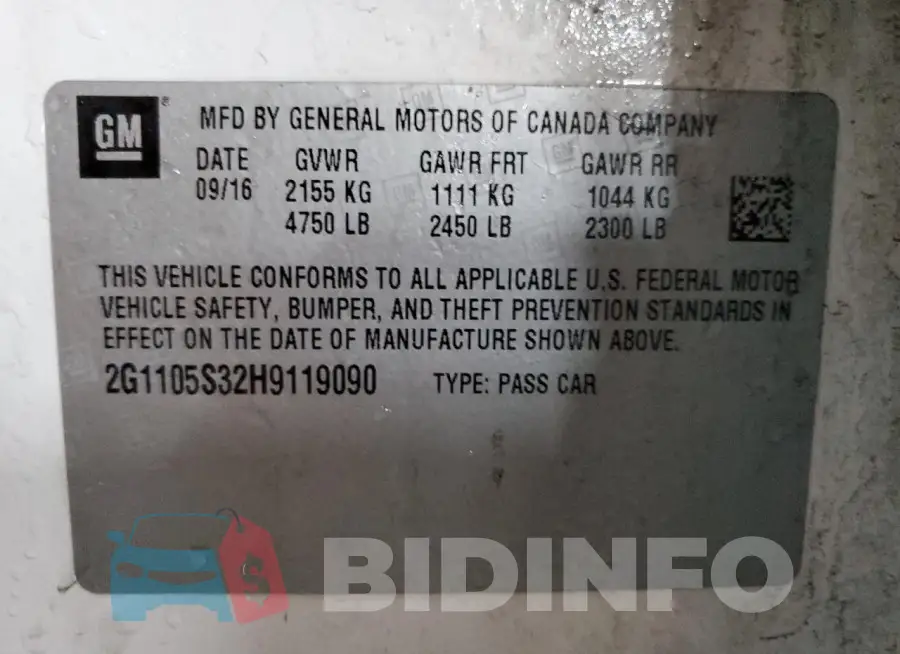 2G1105S32H9119090 Photo# 13
