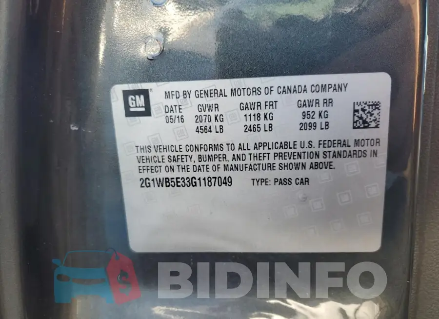 2G1WB5E33G1187049 Photo# 12