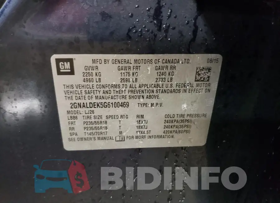 2GNALDEK5G6100469 Photo# 13