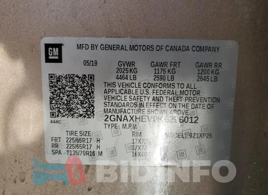 2GNAXHEV9K6296012 Photo# 12