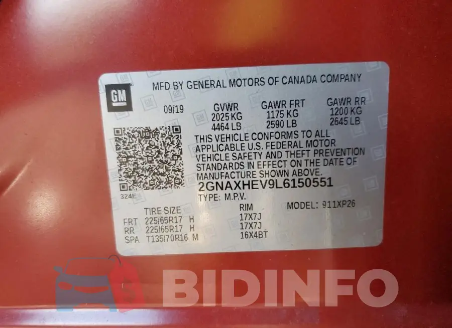 2GNAXHEV9L6150551 Photo# 12