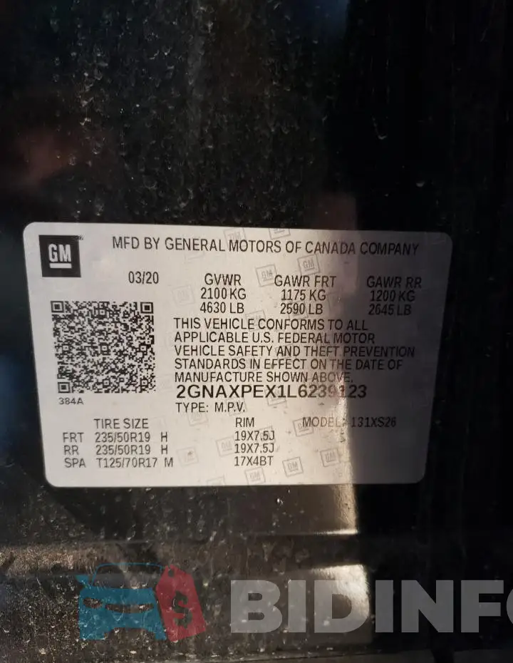 2GNAXPEX1L6239123 Photo# 13