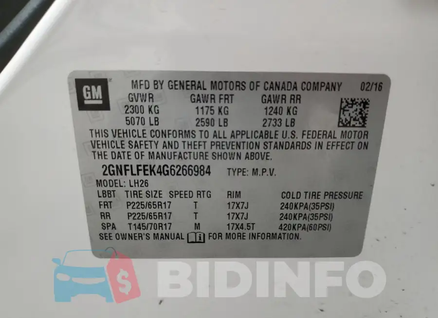 2GNFLFEK4G6266984 Photo# 13