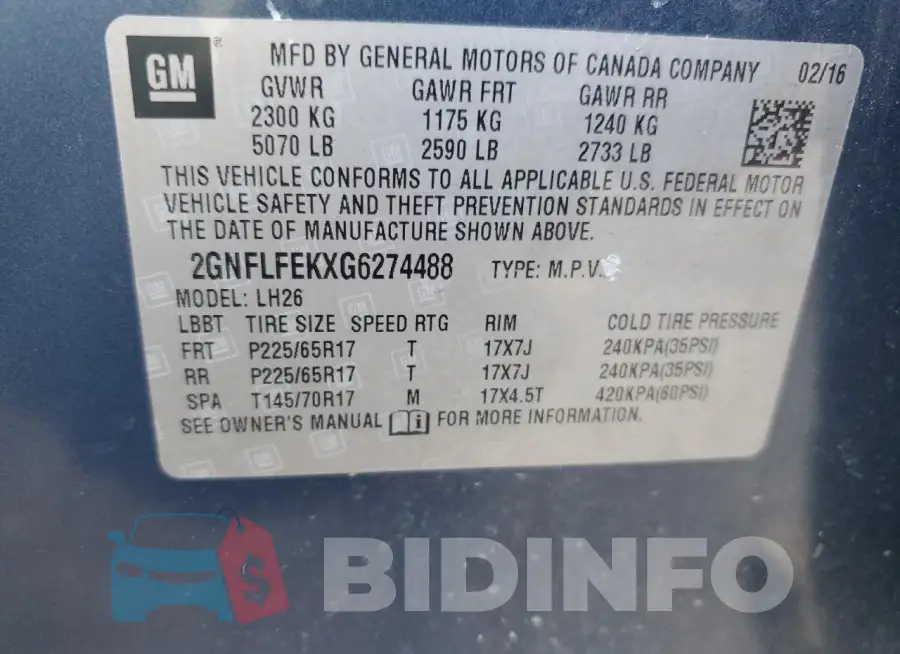 2GNFLFEKXG6274488 Photo# 14