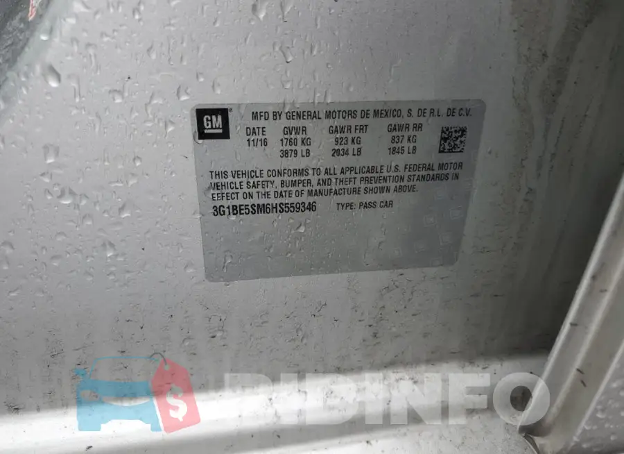 3G1BE5SM6HS559346 Photo# 12
