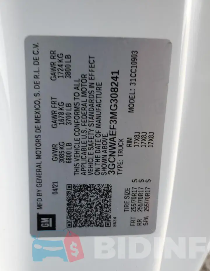3GCNWAEF3MG308241 Photo# 12