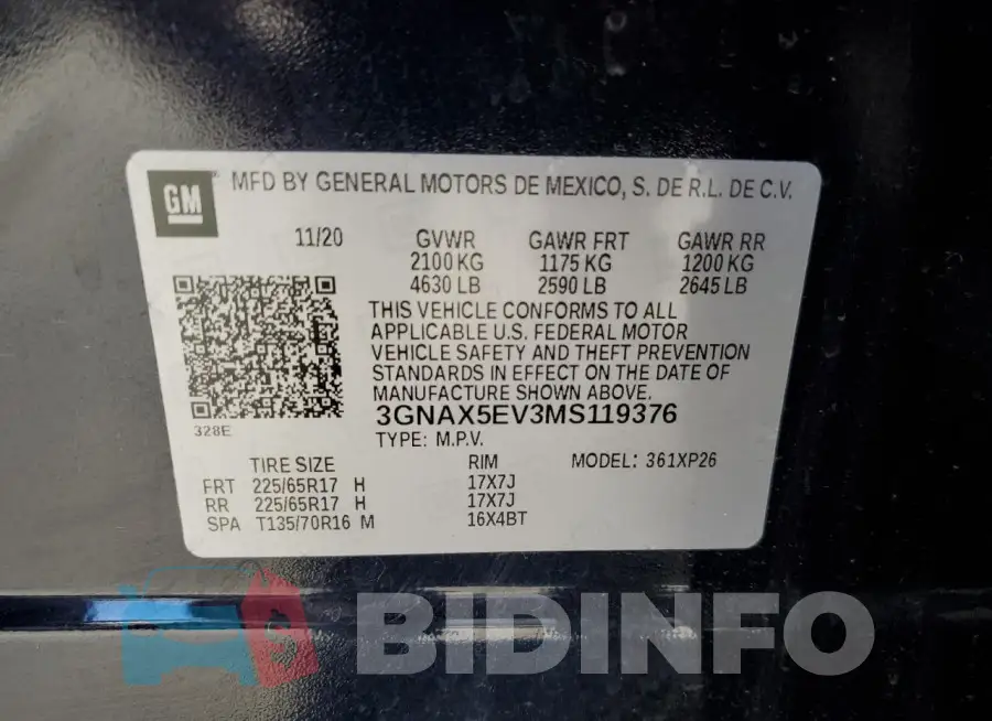 3GNAX5EV3MS119376 Photo# 13