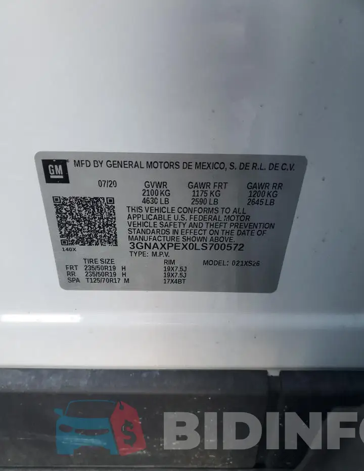 3GNAXPEX0LS700572 Photo# 13