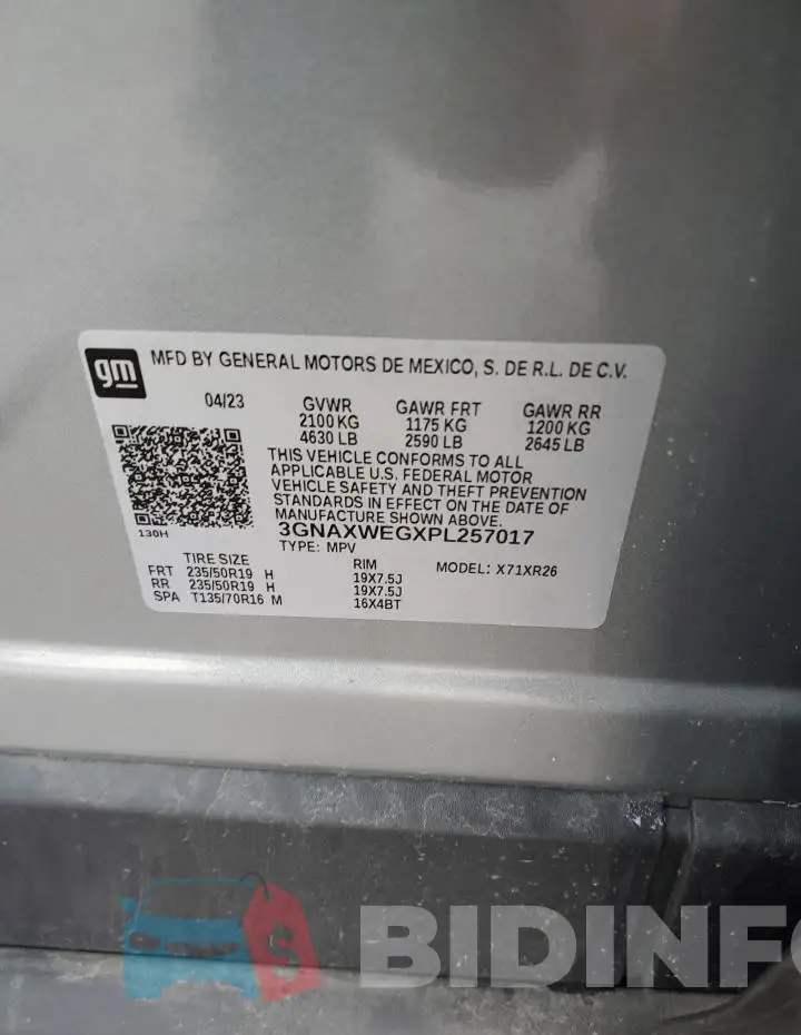 3GNAXWEGXPL257017 Photo# 13