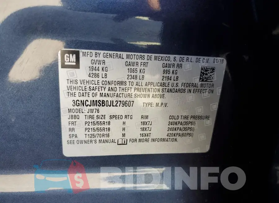 3GNCJMSB0JL279607 Photo# 12