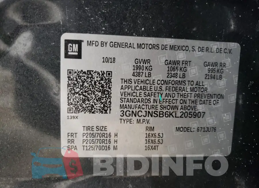 3GNCJNSB6KL205907 Photo# 13