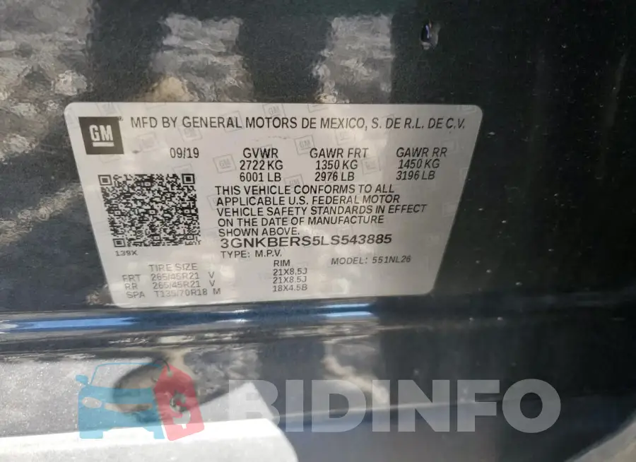 3GNKBERS5LS543885 Photo# 13