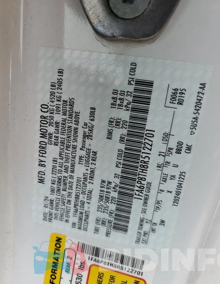 1FA6P8TH8R5122701 Photo# 12