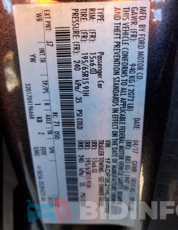 1FADP3E21HL263722 Photo# 12