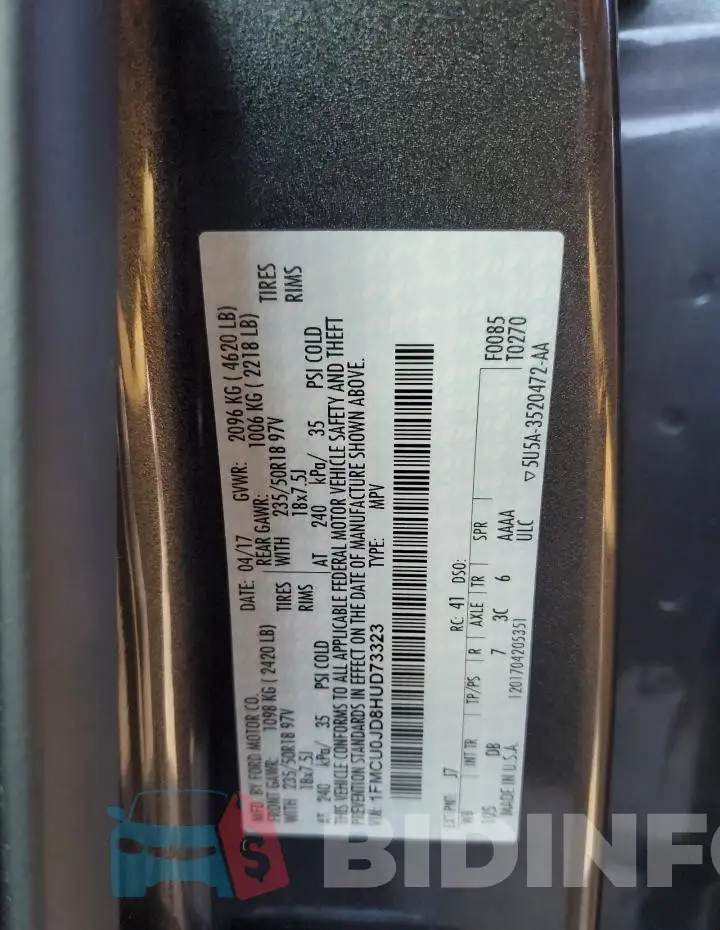 1FMCU0JD8HUD73323 Photo# 13