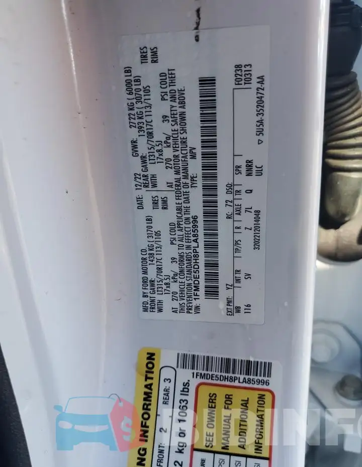 1FMDE5DH8PLA85996 Photo# 12