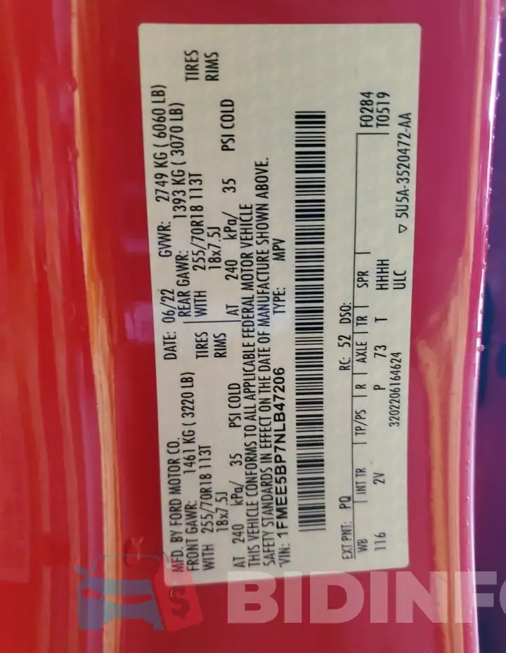 1FMEE5BP7NLB47206 Photo# 13