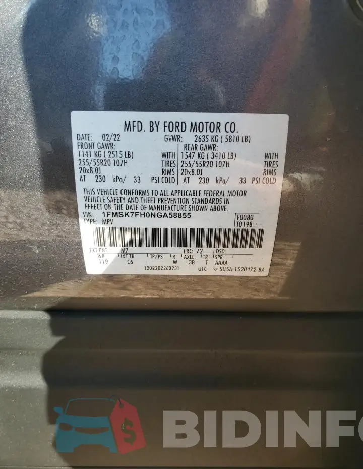 1FMSK7FH0NGA58855 Photo# 13
