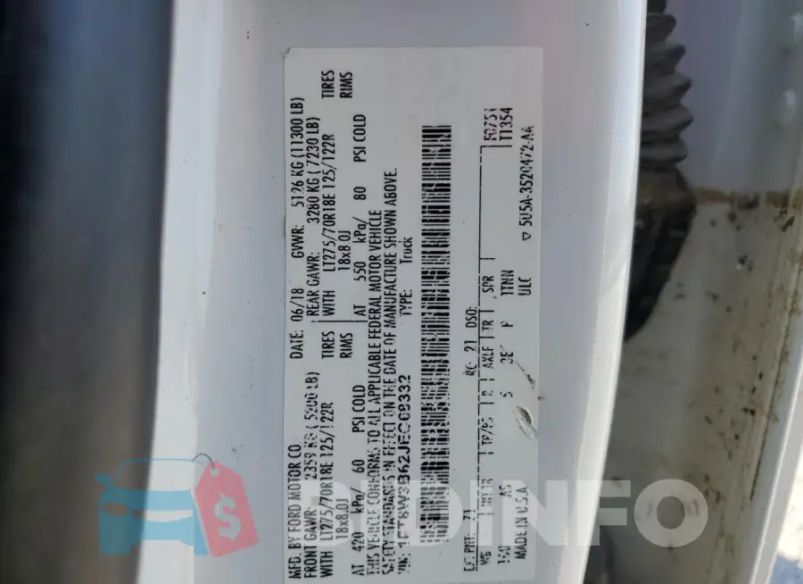 1FT8W3B62JEC68332 Photo# 13