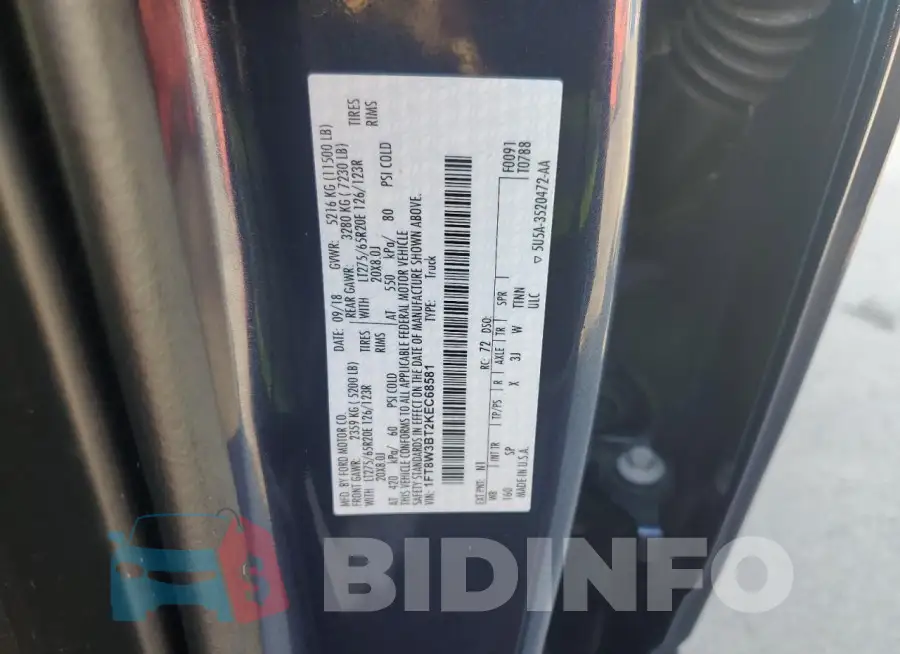 1FT8W3BT2KEC68581 Photo# 12
