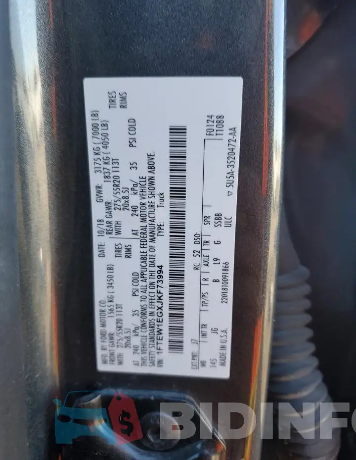 1FTEW1EGXJKF73994 Photo# 13