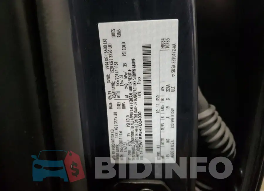 1FTEW1EP5KFD24030 Photo# 12