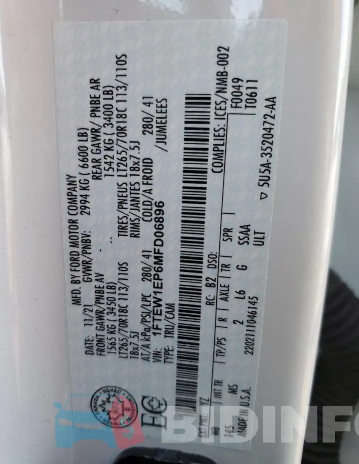 1FTEW1EP6MFD06896 Photo# 12