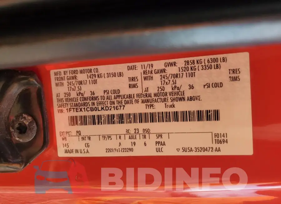1FTEX1CB0LKD21677 Photo# 12