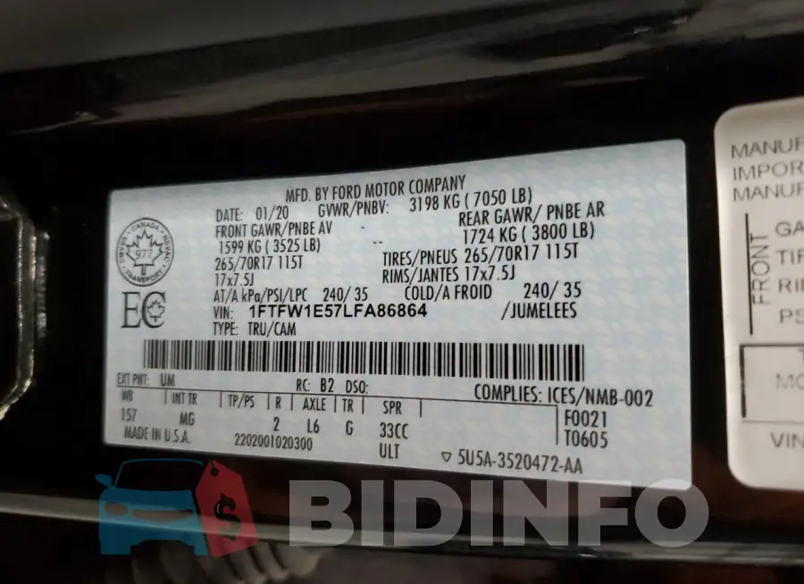 1FTFW1E57LFA86864 Photo# 12