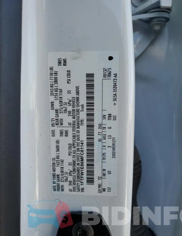 1FTFW1E86MFC81141 Photo# 12