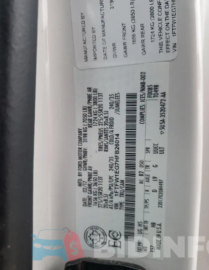 1FTFW1EG7HFB26014 Photo# 12