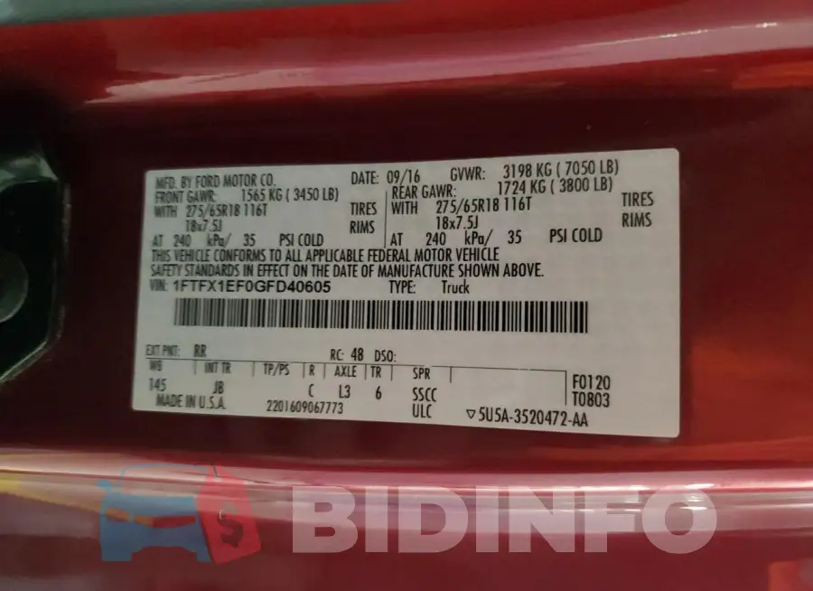 1FTFX1EF0GFD40605 Photo# 12