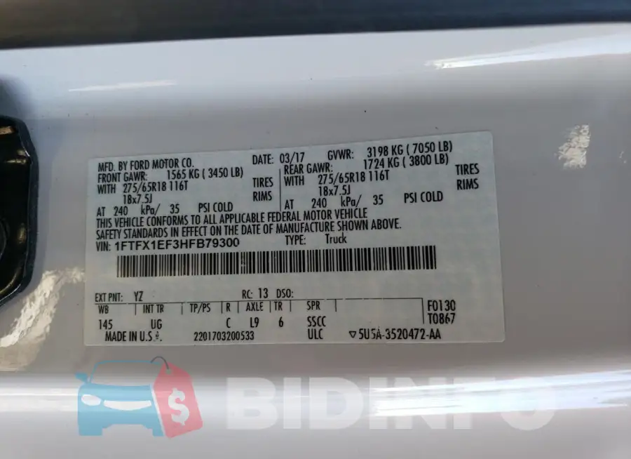 1FTFX1EF3HFB79300 Photo# 13