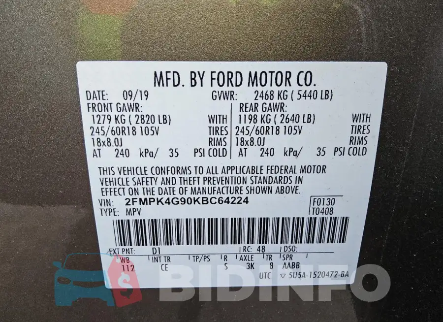 2FMPK4G90KBC64224 Photo# 13