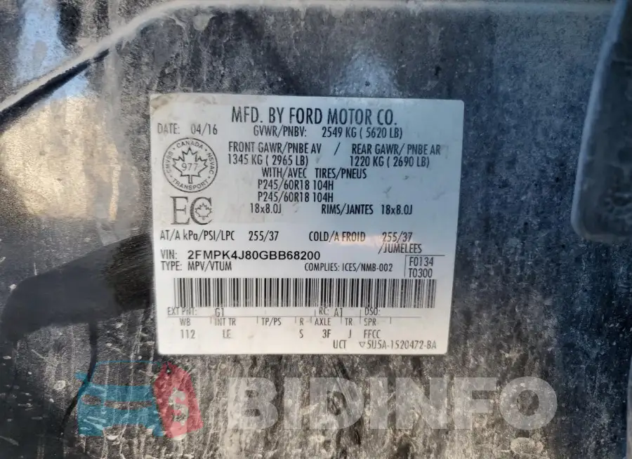 2FMPK4J80GBB68200 Photo# 14