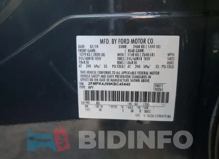 2FMPK4J99KBC45440 Photo# 13