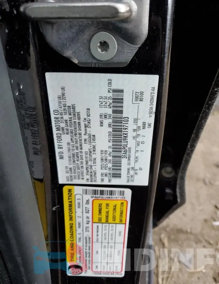 3FA6P0LU9KR197103 Photo# 12