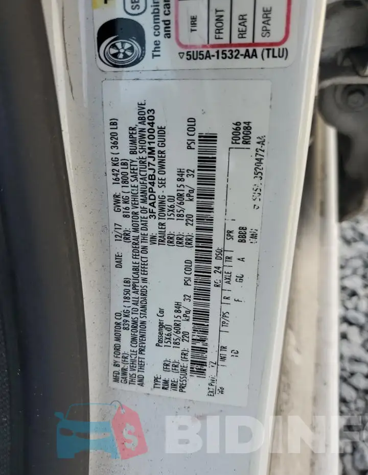 3FADP4BJ7JM100403 Photo# 13