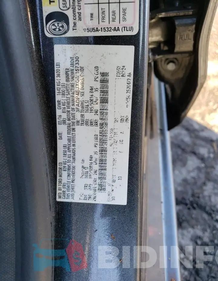 3FADP4EJXGM157330 Photo# 13