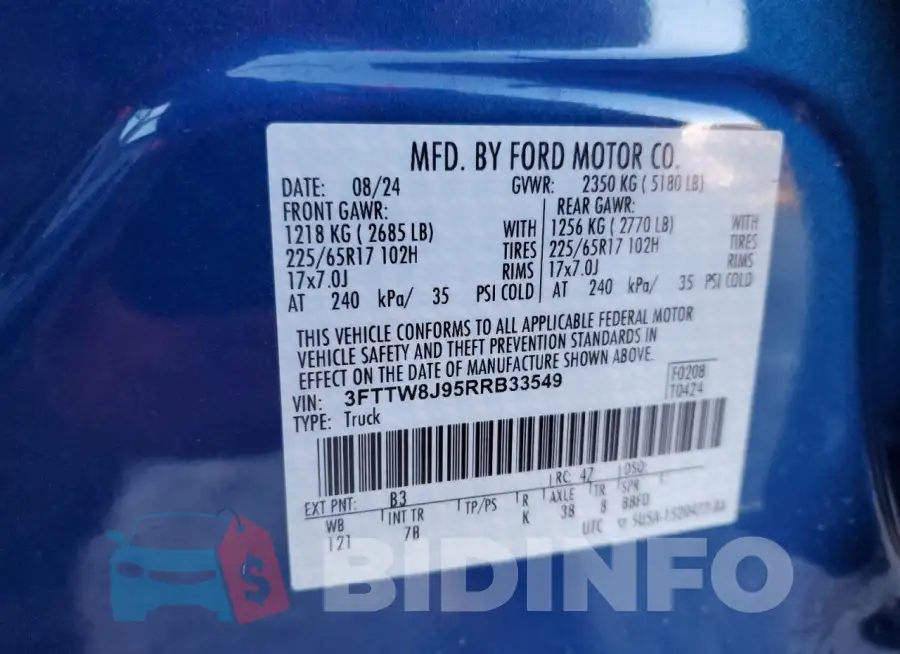 3FTTW8J95RRB33549 Photo# 12